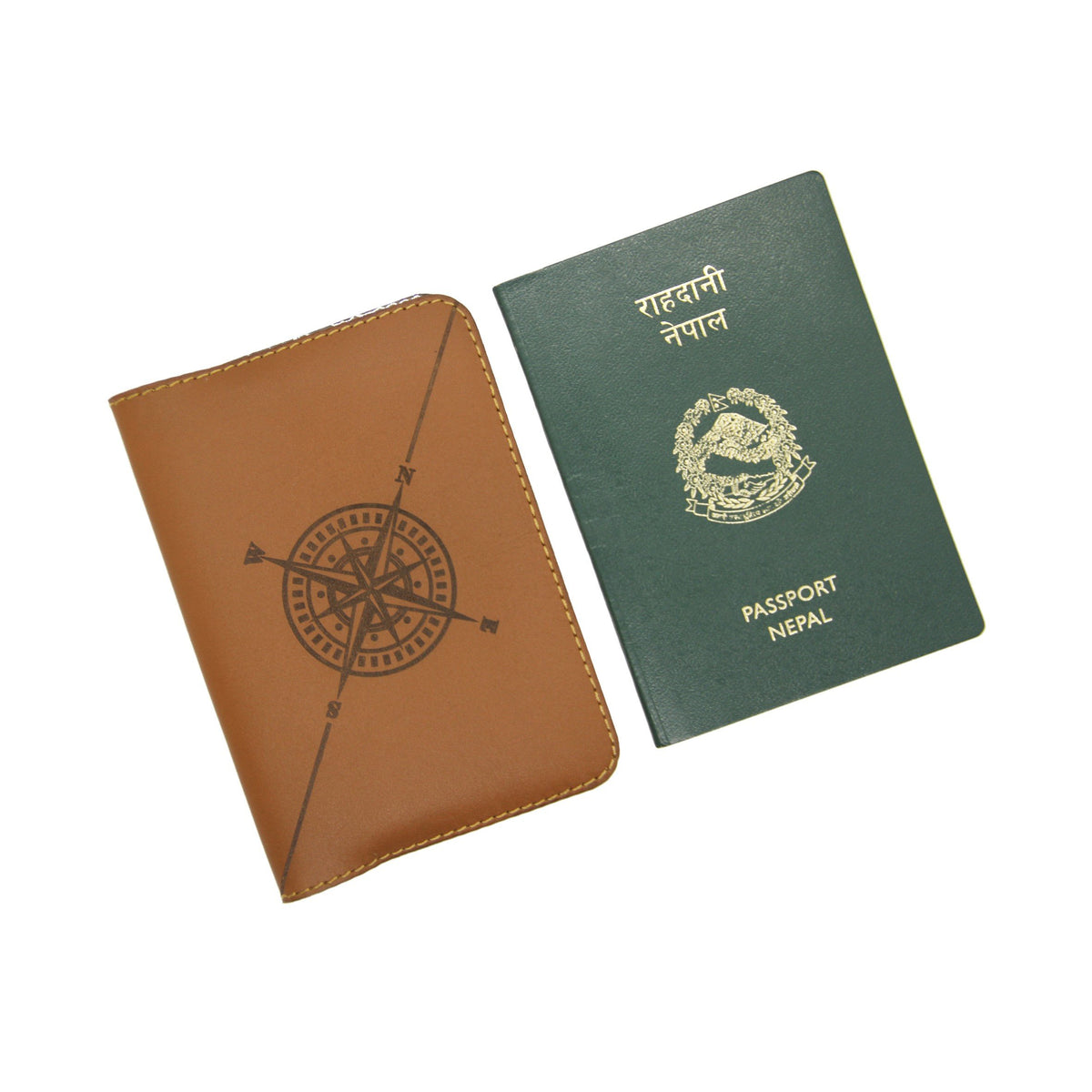 Compass - Brown Passport Sleeve