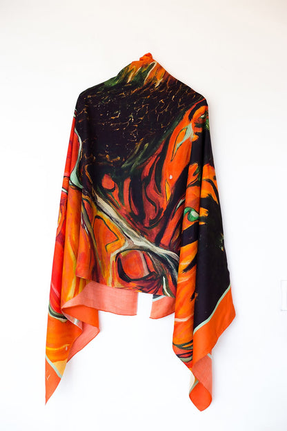 Bhale-Rooster Silk Shawl