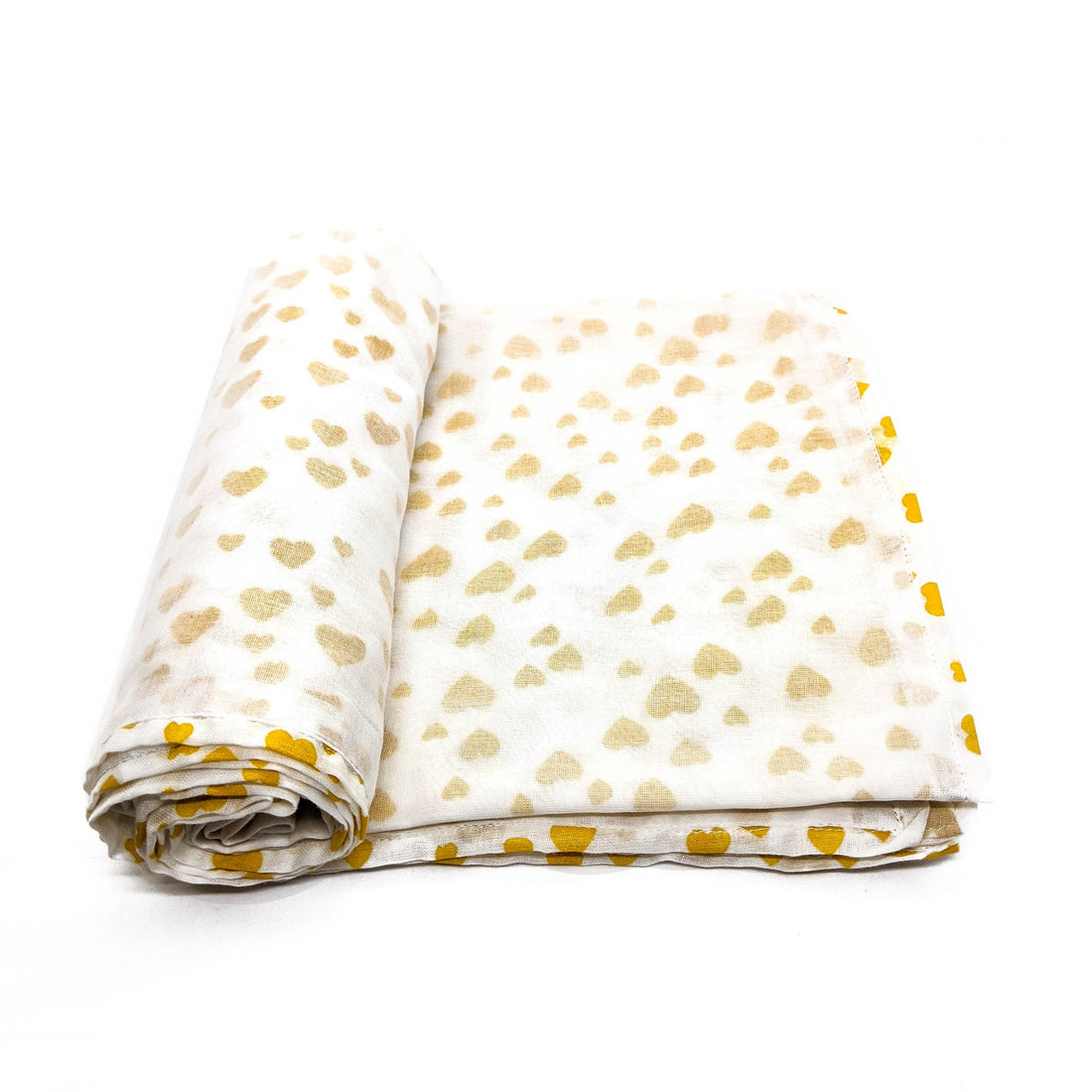 Baby Blanket - Mustard Hearts