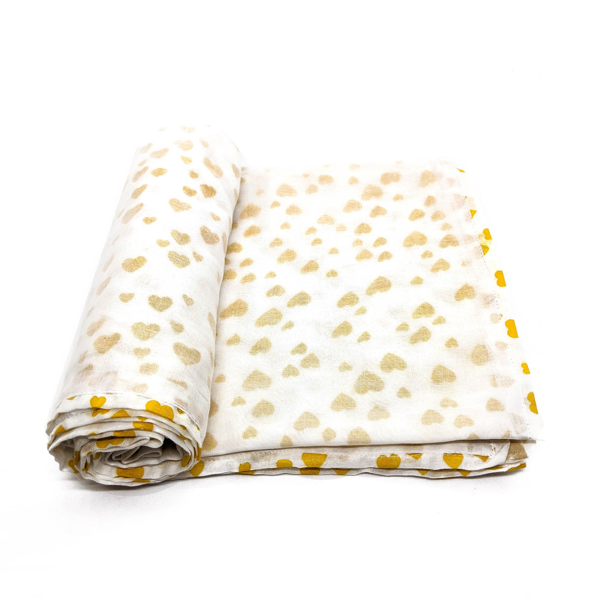 Baby Blanket - Mustard Hearts