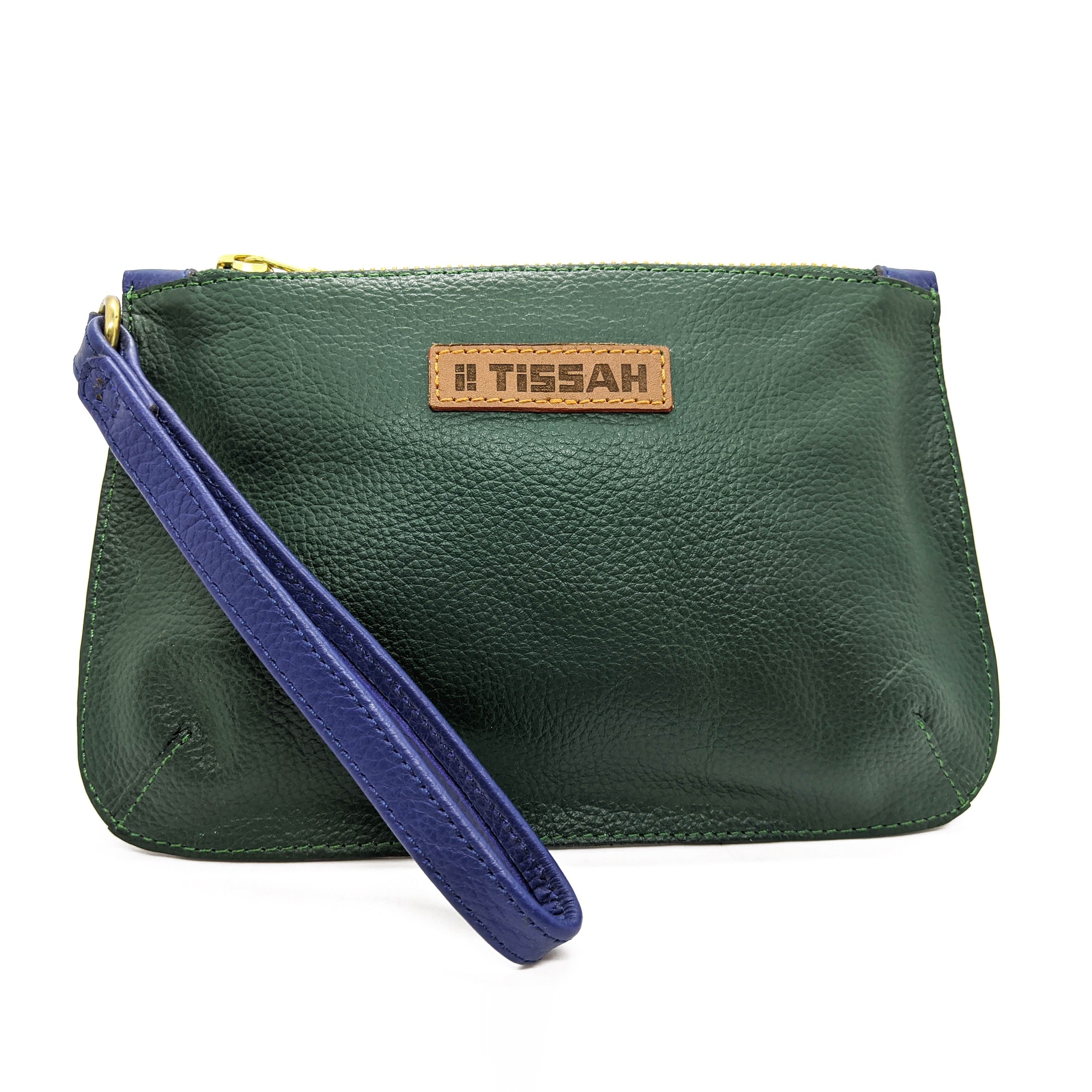 Wristlet - Green with Blue trimmings